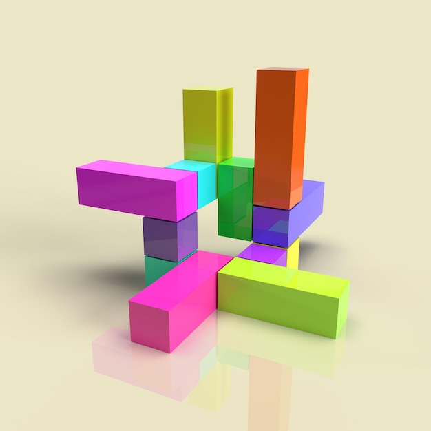 Shiny Colored Blocks Display