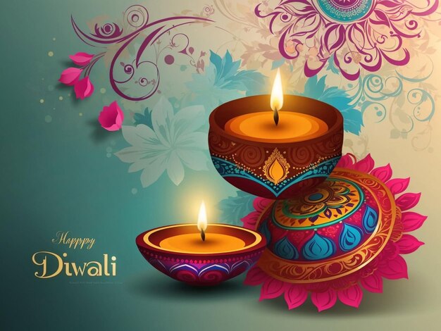 Foto sfondo floreale colorato lucido per diwali