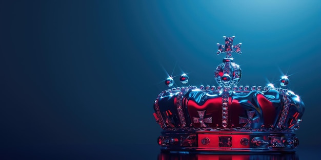 Photo a shiny crown displayed on a table suitable for royal and luxury concepts