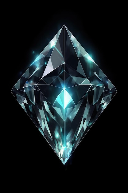 A shiny diamond closeup on black background Generative AI