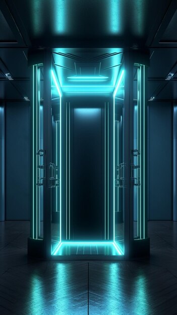 Shiny elevator door Generative AI