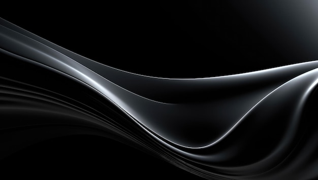 A shiny and fluid black wavy background