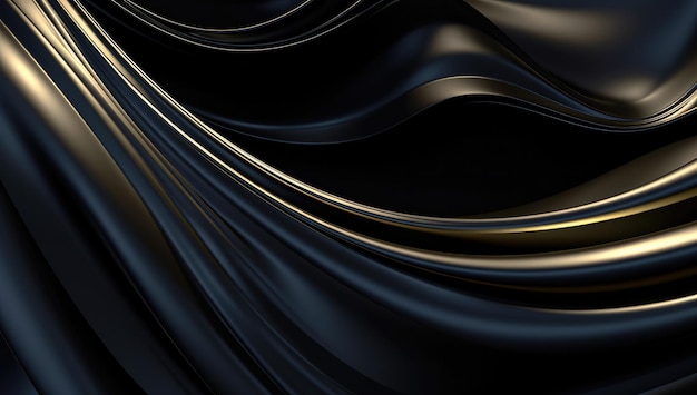 A shiny and fluid black wavy background