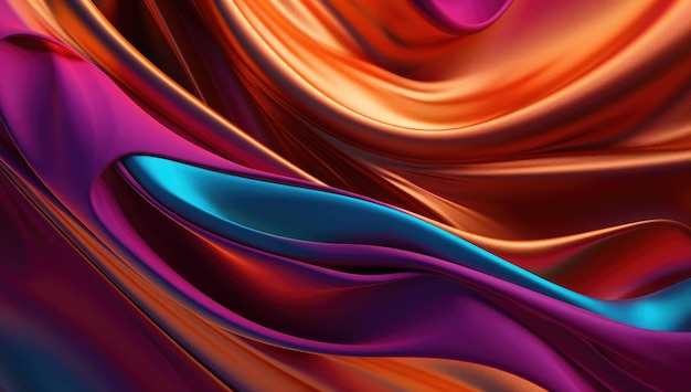 A shiny and fluid colorful wavy background