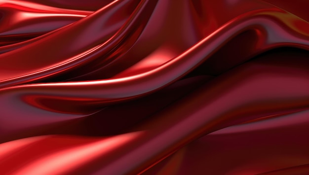 Photo a shiny and fluid red wavy background