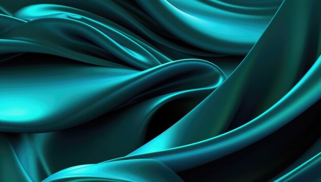 A shiny and fluid turquoise wavy background