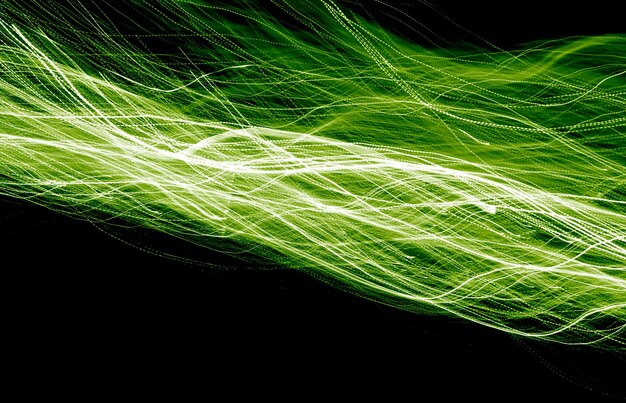 Photo shiny glowing affects abstract background design dark maximum green color