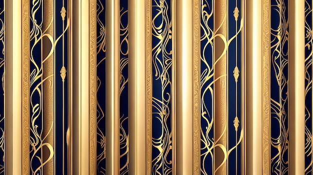 Shiny gold background with patterns Luxury Golden abstract wall