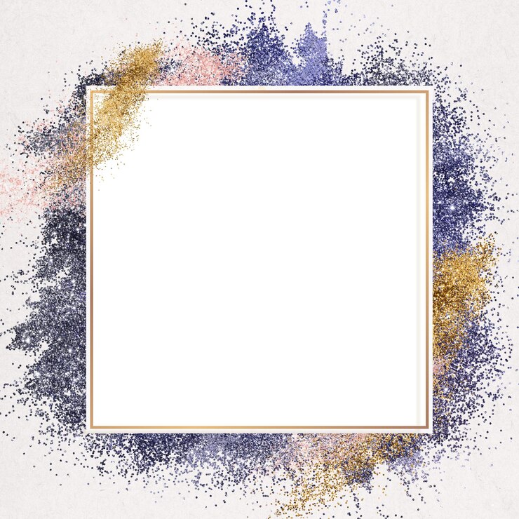 Photo shiny gold border png festive purple glitter frame