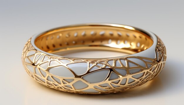 Photo shiny gold bracelet a symbol of elegance and wealth generated by artificial intelligence