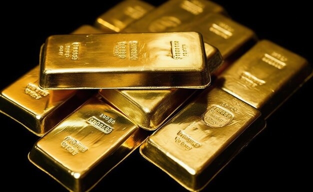 Premium AI Image | shiny gold bullion bars