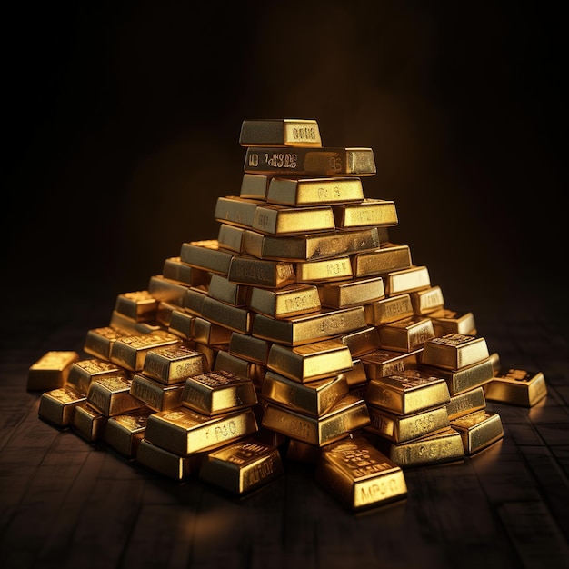 Photo shiny gold bullion bars