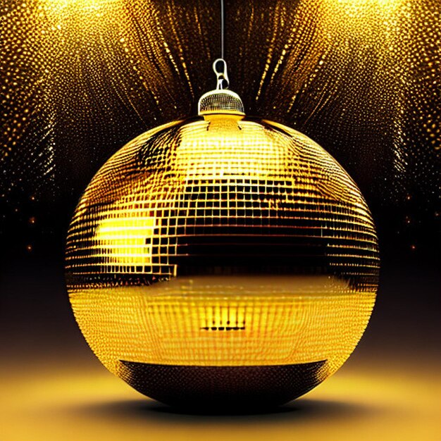 Photo shiny gold disco ball