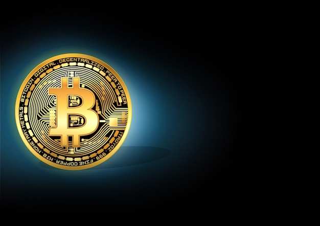 Shiny golden bitcoin