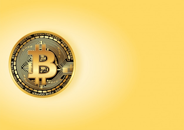 Shiny golden bitcoin