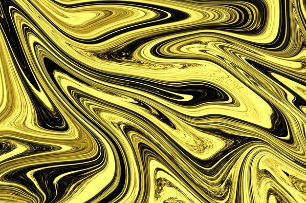 Shiny golden color luxurious wavy liquid marble texture and pattern for background