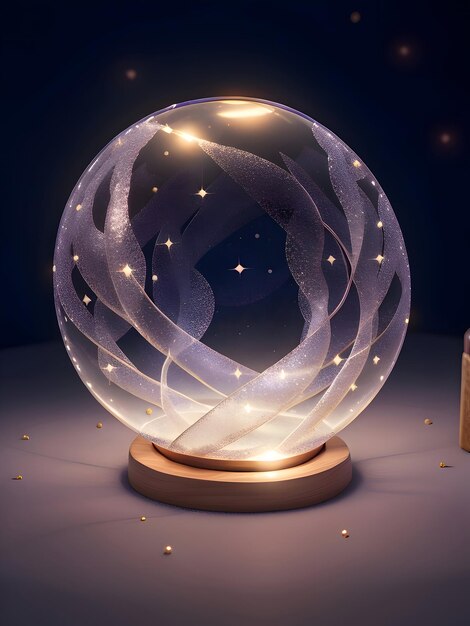 shiny illuminated transparent crystal ball ai generated