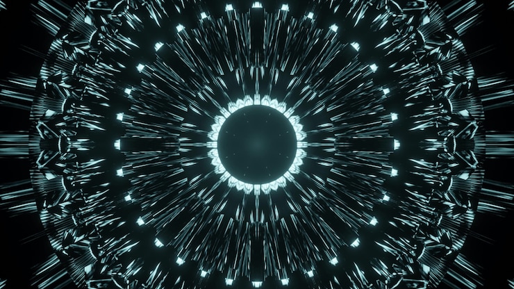 Photo shiny light of abstract pattern in 3d illustration