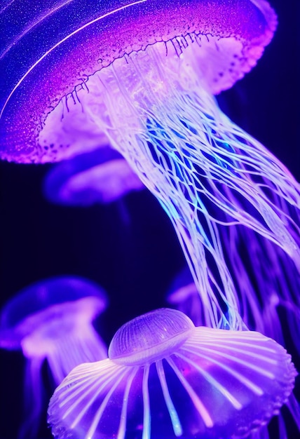 Shiny light, jelly fish, ocean animal,aquatic ,deep blue sea