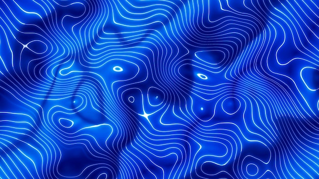 Shiny liquid line glowing Glowing shiny line blue color wave abstract background