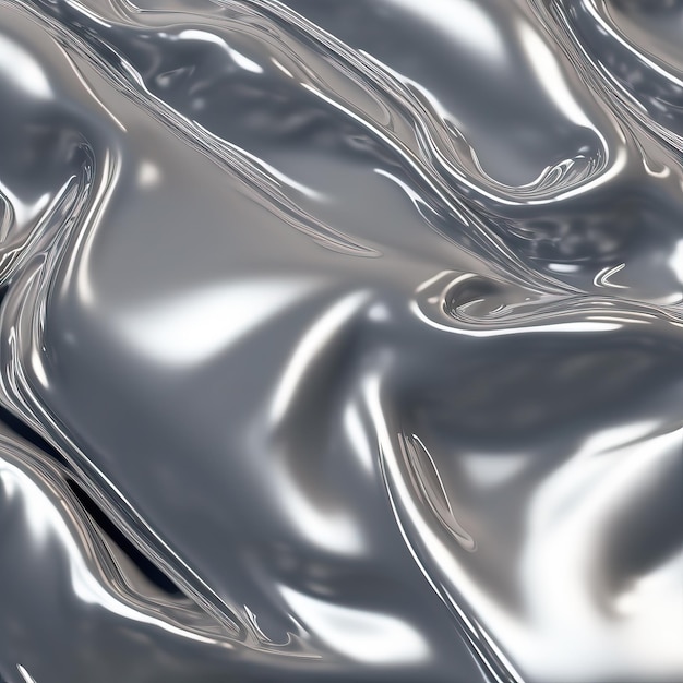 Фото Блестящая жидкая текстура материал фон золотой серебряный водяной щетка волны и формы