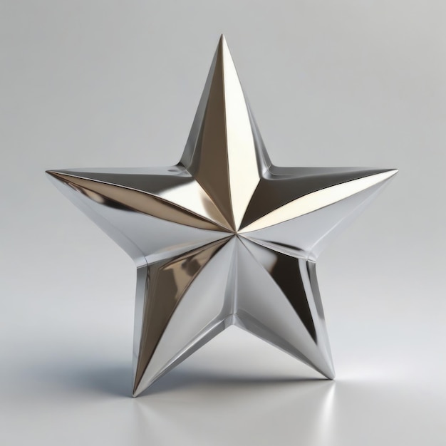 Фото Блестящая металлическая заостренная звезда на светлом фоне