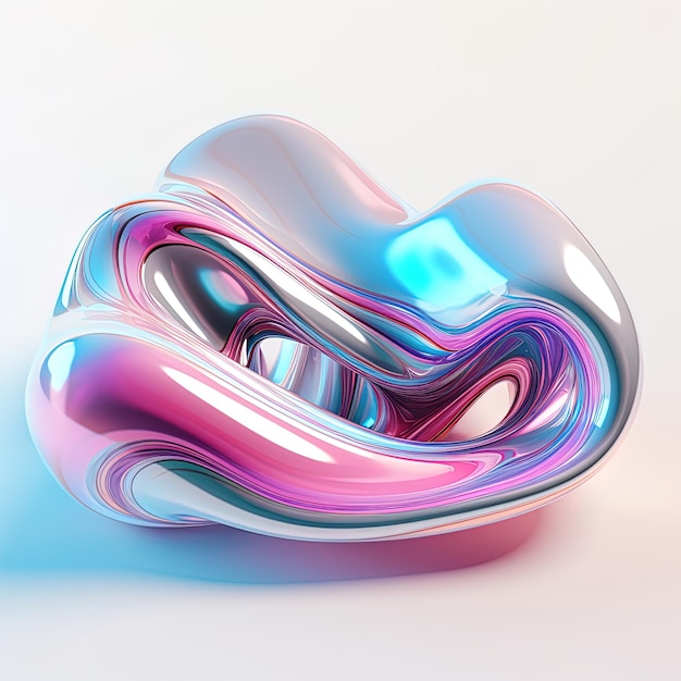 a shiny metal sculpture of a heart shaped object.