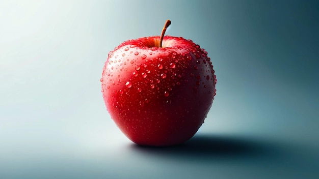 Блестящее красное яблоко при тусклом освещении
