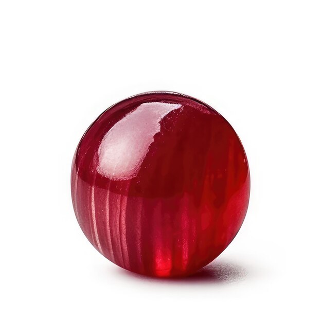 A shiny red shiny apple is on a white background.