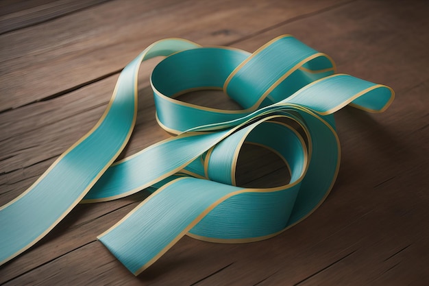 Shiny satin ribbon in brown color isolated on white background ai generative