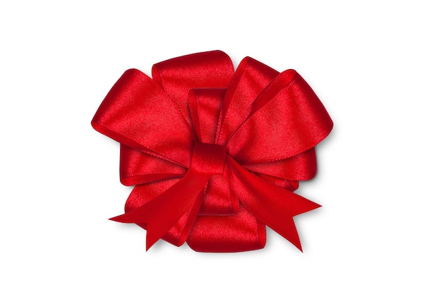 Shiny and satin ribbon. Merry christmas and happy new year greeting card.