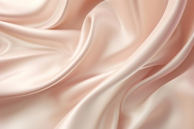 Shiny Satin Silk Swirl in Soft Pastel Beige Cream Generative Ai