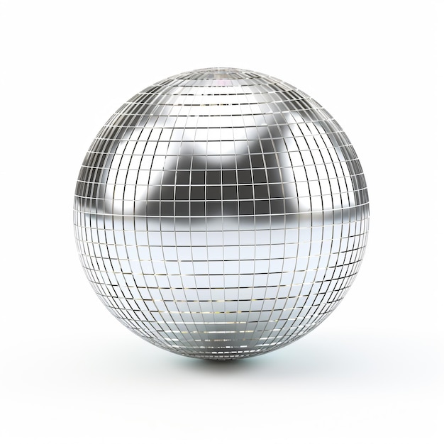 Shiny silver disco ball isolated on white background