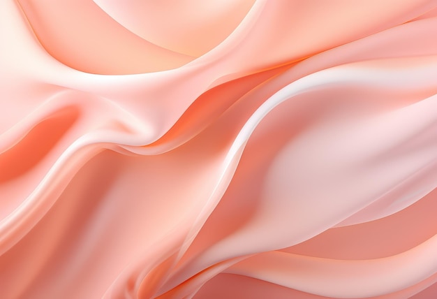 滑らかで光沢のある抽象的な明るいピンクの曲線と波の装飾的な背景