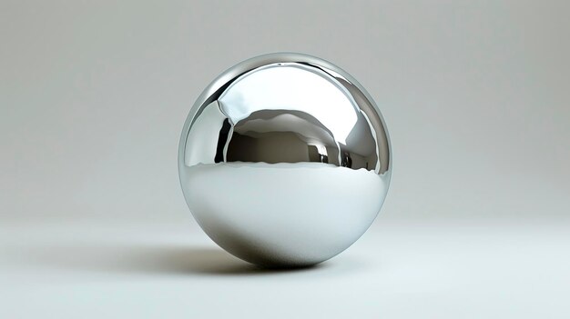 Photo shiny sphere on pale gray backdrop created with generative ai technology