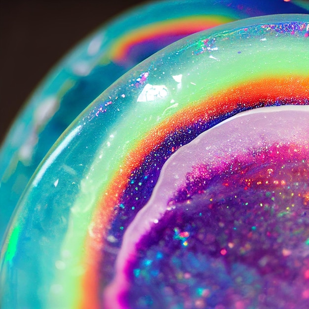 Photo shiny translucent holographic galaxy slice candy