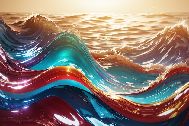 Shiny wave background