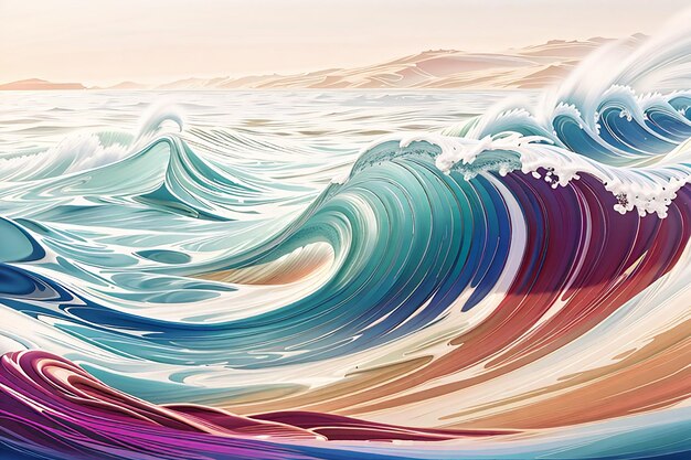 Photo shiny wave background