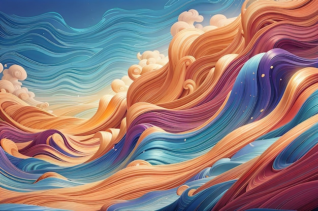 Shiny wave background