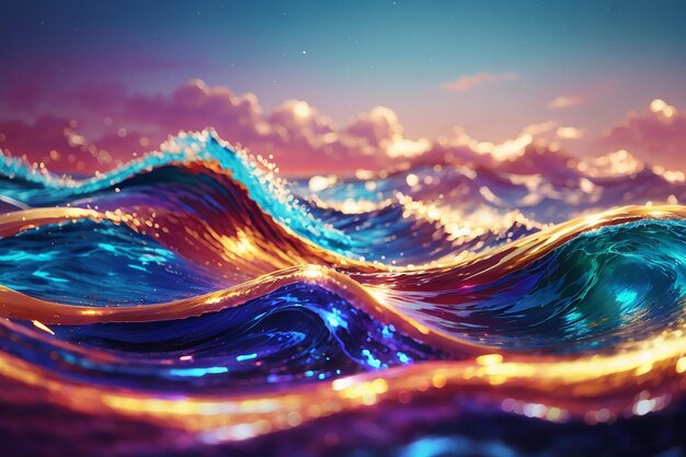 Shiny wave background