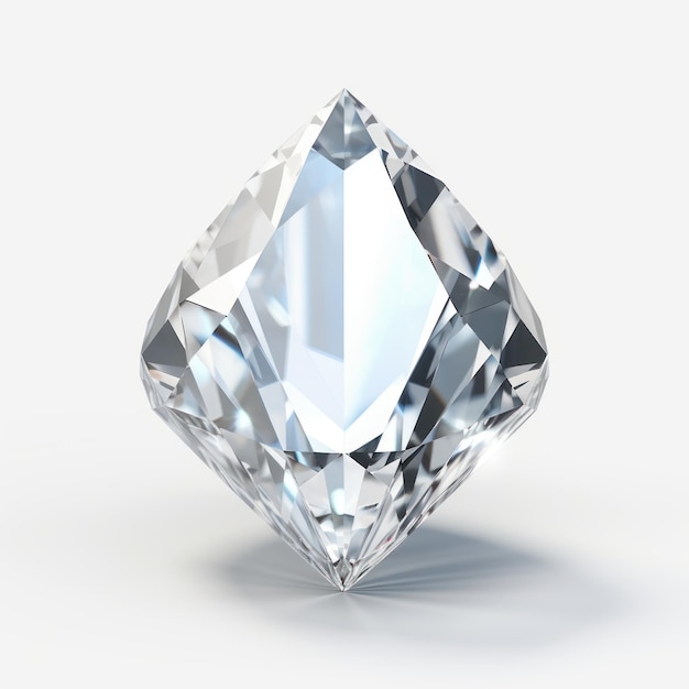 Shiny White Diamond on Brilliant Minimalistic Background AI Generated