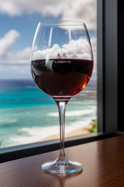 Shiny Wine Glasses Outside with Blue Sky Hawaii