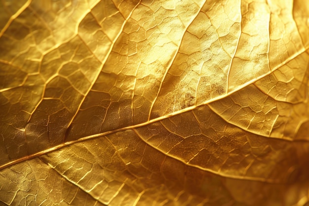 Shiny yellow leaf gold foil texture background concept