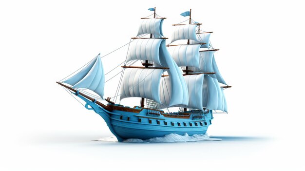 Ship 3d isolated On White Background