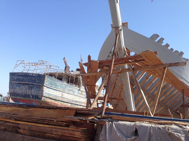 Photo ship against clear blue sky