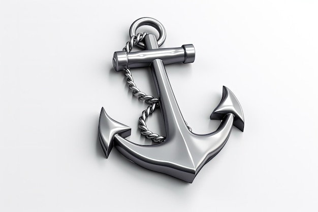 Photo ship anchor illustration icon logo white background generative ai