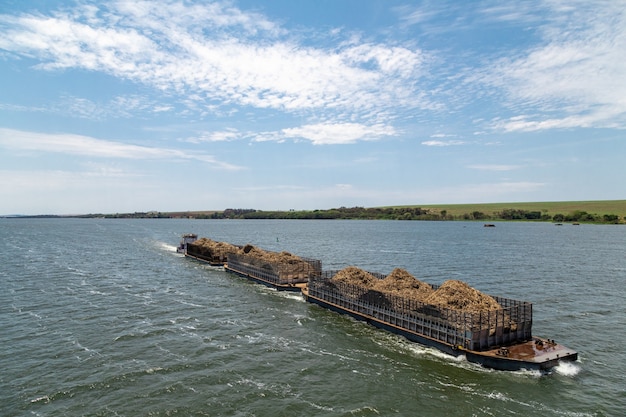 ship carrying sugarcane bagasse