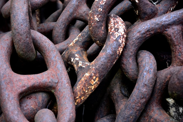 Ship chain on dry land