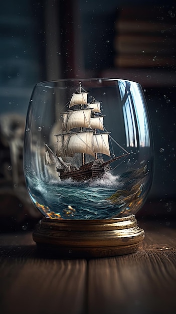 ガラス瓶の中の船