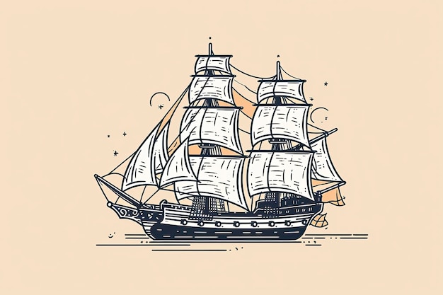 Ship Illustration Transportation illustration Generative AI